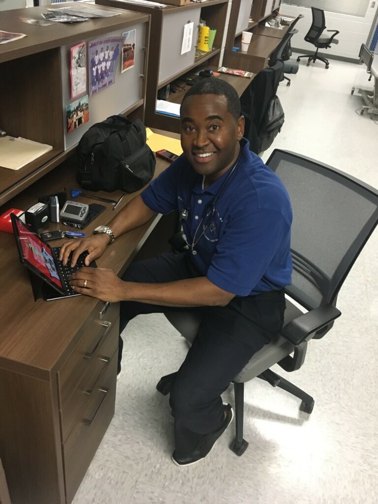Dr. Balogun of Bayou City preparing to provide free sports physicals to high school students
